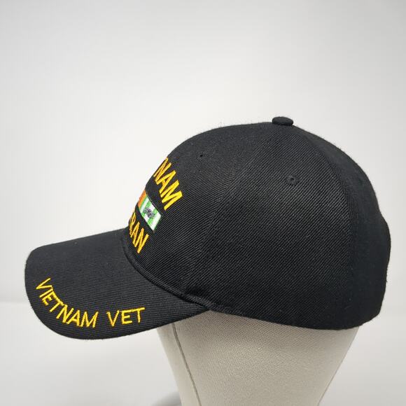 Vietnam Veteran Strapback Baseball Cap Black One Size Embroidered KYS Design Cap - Picture 3 of 9